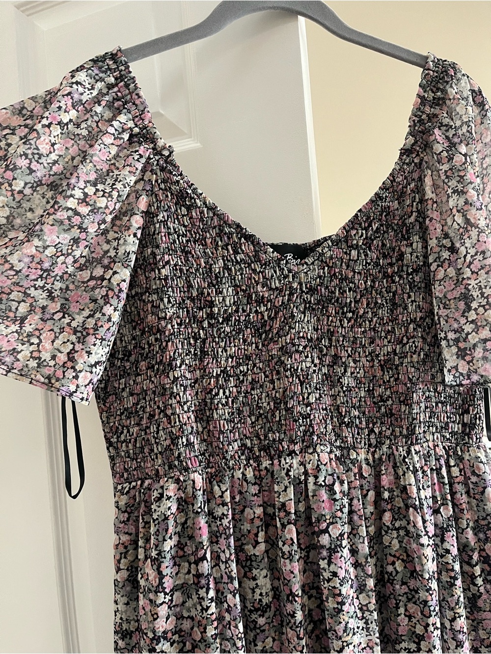 White Birch Black Label Multicolor Smocked Floral Dress - Picture 4 of 6